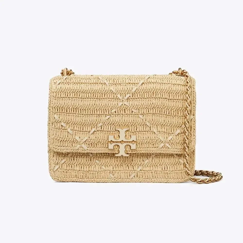 NEW‼️Tory Burch Britten Raffia Crochet Small Shoulder Bag 183122 $670 Raffia